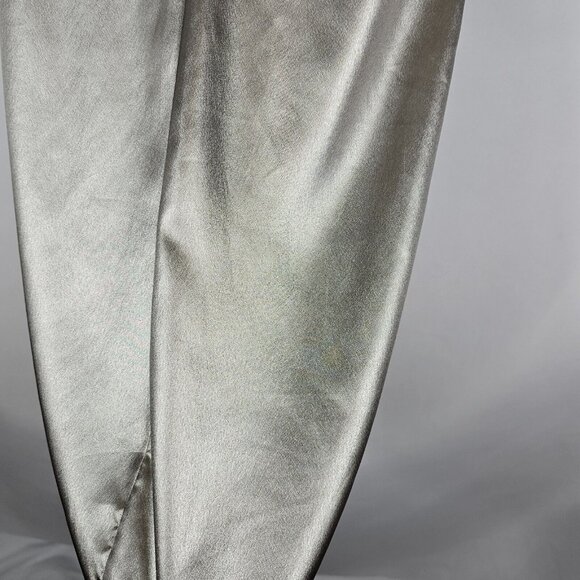Retro-Futurism Revival Shiny Prom Party Punk Metallic Silver Dress Trina Turk 2 - Picture 14 of 16